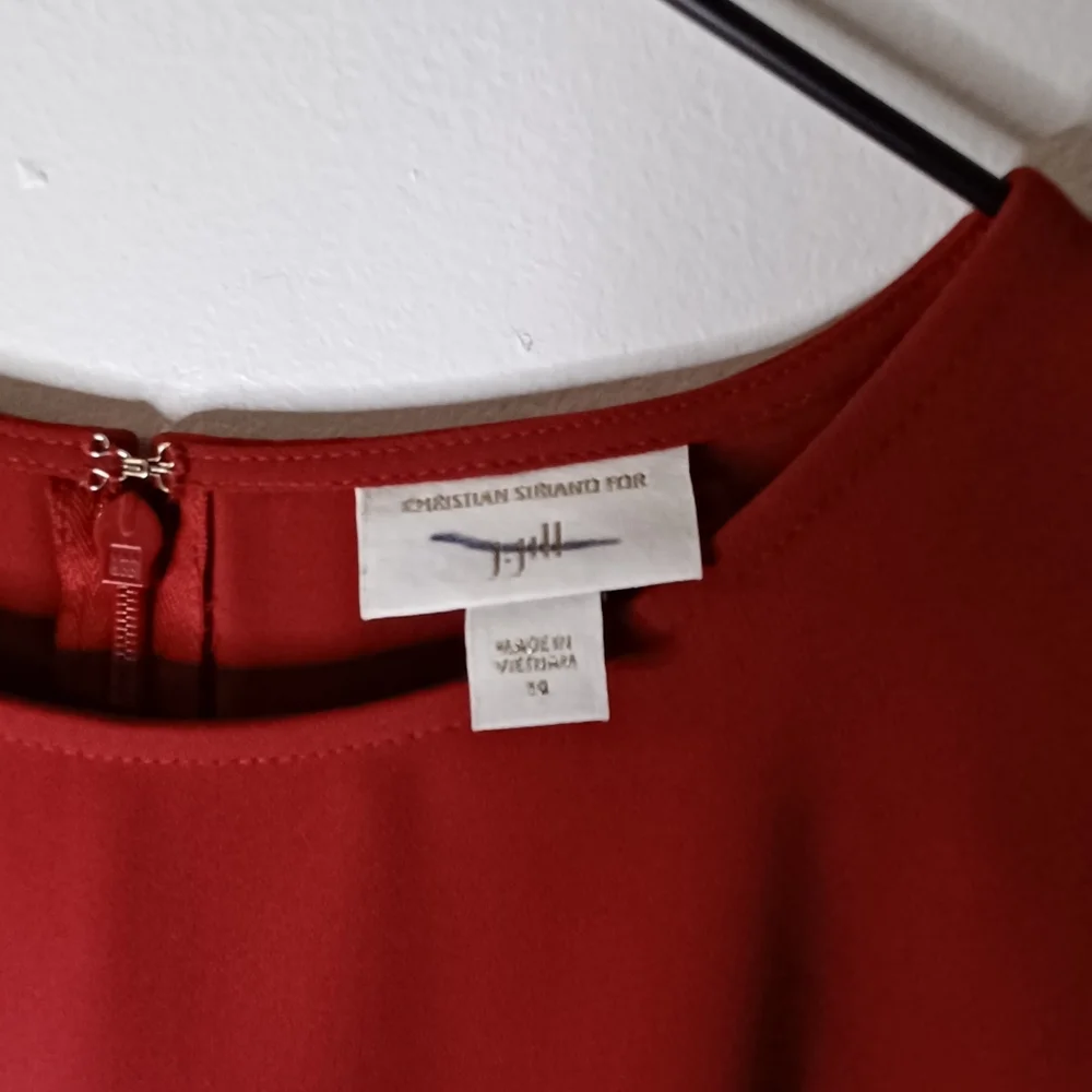 J.Jill Christian Siriano Fit and Flare Bell Sleeve Dress Ruby Red Womens 10 / M